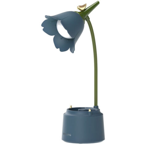 Lampe Fleur Sans Fil à Commande Tactile - Lampe de Bureau LED Dimmable, 3 Modes, Rechargeable USB - Protection des Yeux pour Enfant, Lecture et Apprentissage , Bleu (1/5)
