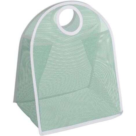 Panier à linge, sac de blanchisserie en nylon pliable, panier de vêtements sales, panier à linge portable (Vert) (1/4)