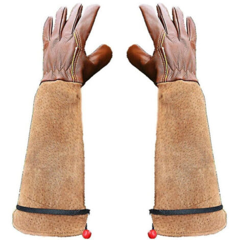 (M) Gants de jardinage 1 paire, gants anti-épines de taille de rose, gants en peau de mouton en peau de porc Gants floraux (1/4)
