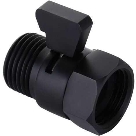 (Noir mat)Vanne de régulation du débit d'eau, vanne d'arrêt en nickel brossé pour douche à main, vanne d'arrêt à pression d'eau réglable, connexion standard en laiton G1/2 (1/4)