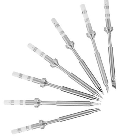 Lot de 7 pointes de fer à souder de rechange pour TS100, kit de fer à souder numérique portable pour l'extérieur, mini fer à souder numérique de rechange (1/5)