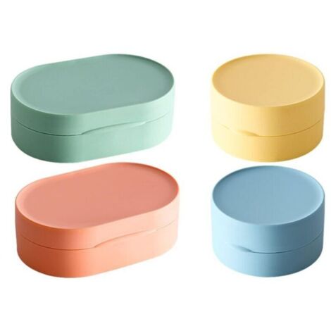 Boite a Savon Voyage 4pièces, Porte Savon Solide Etanche Soap Box pour Randonnée Douche Salle de Bain École Gym (1/4)