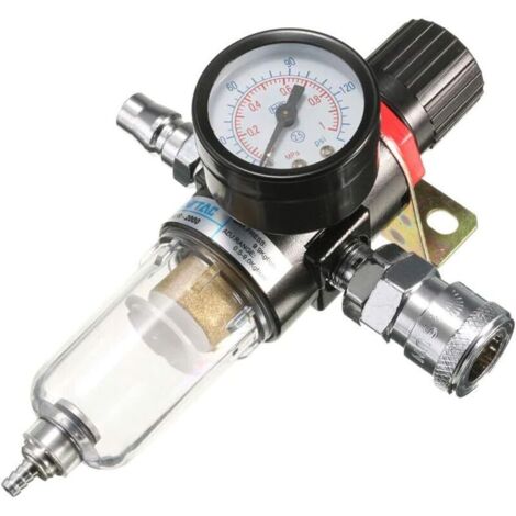 1/4" Kit d'outils de Piège de Séparateur d'eau de Filtre de Compresseur d'air avec la Mesure de Régulateur (1/5)