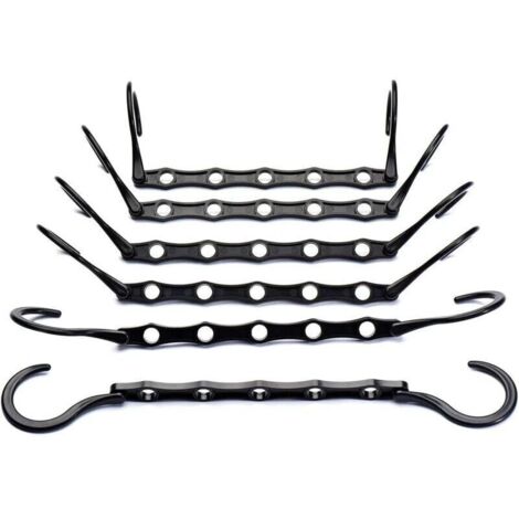 Lot de 10 Cintres Magiques Organisateur de Noir 38CM Cintre Garde-Robe Rangement pour Vêtements Gain de Place dans les Placard (1/4)
