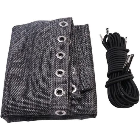 Tissu de remplacement de chaise, tissu de chaise longue anti-gravité (noir et gris) avec corde, accessoires de chaise, chaise longue de patio élastique élastique (1/4)
