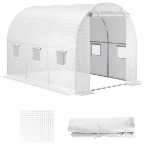 Bâche de Rechange pour Serre 300 x 200 x 200 cm, Toiture Transparente Résistante aux Intempéries, Protection Durable pour Abri de Jardin et Serre de Culture (1/5)