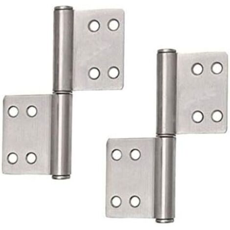4x charnières en acier inoxydable, parfaites pour une utilisation intérieure et extérieure - charnières stables pour portes en métal et en bois (1/4)
