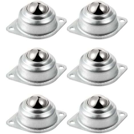 6 Pcs Roulettes de Meubles 25mm Universel Transfert à Billes Roulettes à Billes de Transfert Charge 35kg (1/4)