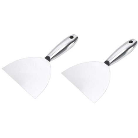 Couteau à mastic en acier inoxydable, couteau de nettoyage des vitres de sol de hotte de cuisine, 2 pièces (1/4)