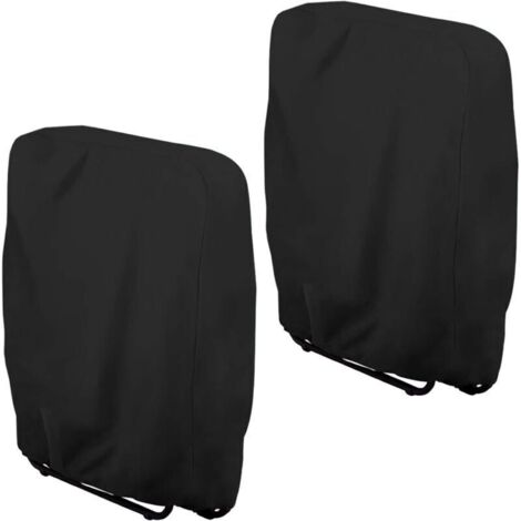 2 Pieces Folding Recliner Protective Cover (Black, 94x34x110cm), Garden Folding Chair Windscreen, Garden Recliner Cover (1/4)
