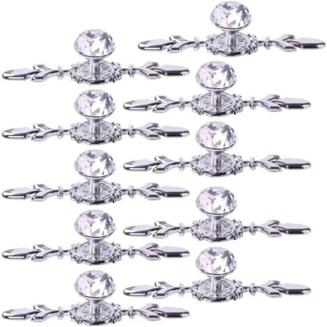 Poignées de tiroir en cristal, 10 pièces boutons d'armoire en diamant de 4,7 pouces, poignées d'armoire, poignées de garde-robe, cuisine, chambre à coucher, salle de bains, quincaillerie de meubles (1/4)