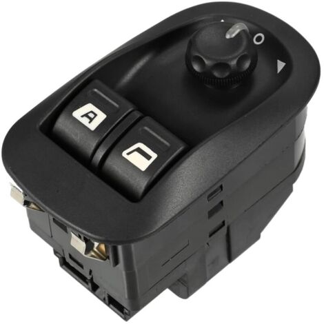 Interrupteur de commande de rétroviseur électrique compatible avec Peugeot 206 2000-2009, rétroviseurs rabattables électriques de porte en plastique noir durable (1/5)