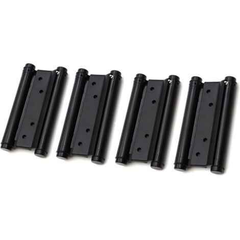 Lot de 2 paires de charnières de porte à double action en acier inoxydable Noir 76 mm (1/5)