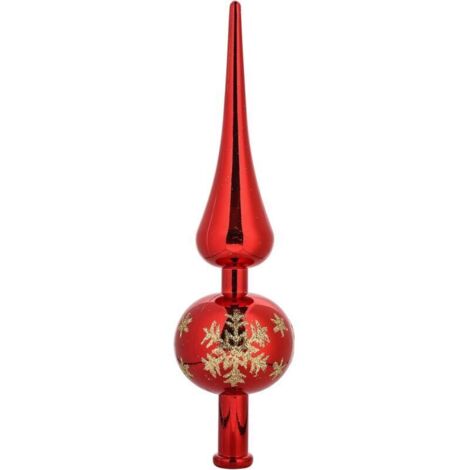 Pointe de Sapin de Noël, Topper Sapin de Noël, Cimier Sapin de Noel, Noël Arbre Topper Décoration, Christmas Tree Top pour Décoration de Noël. (Rouge) (1/4)