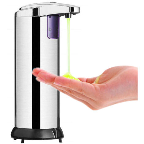Distributeur de savon automatique en acier inoxydable avec base étanche, détecteur de mouvement infrarouge et interrupteur réglable – RAPANDA (1/5)