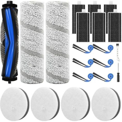 Lot de 21 Accessoires pour Ecovacs X11 Omni Cyclone Aspirateur Robot, 1 Brosse Principale, 4 Filtres en Coton, 2 Rouleaux de Nettoyage, 6 Filtres,6 Brosses Latérales,1 Brosse de Nettoyage,1 Tournevis (1/5)