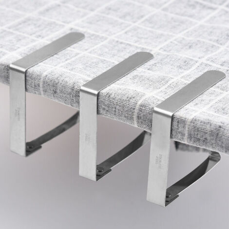 Lot de 12 Pinces à Nappe en Acier Inoxydable 7x8 cm - Antidérapantes pour Extérieur, Restaurant, Mariage (1/4)