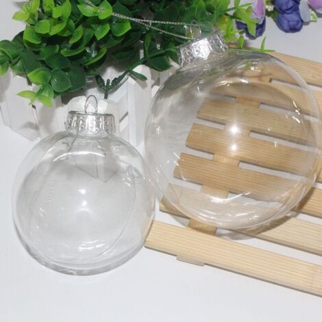 Jeffergarden Boules de Noël transparentes, boules en plastique PET, boules lumineuses (10 cm) (1/5)