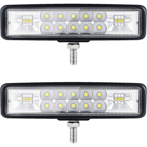 6” Phare LED Moto Phare de Travail led Tracteur 2 Rangs 9-36V 120W 12000LM 6000K Combinaison Spotlight+Floodlight Barre LED Off-road Phare Led 4x4 Pods d'éclairage LED pour Camions SUV Moto (1/5)
