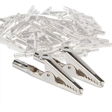 Lot de 50 Pinces Crocodiles en Métal 52 mm – Connecteurs pour Tests Électroniques, Laboratoire, Câbles de Mesure (1/5)