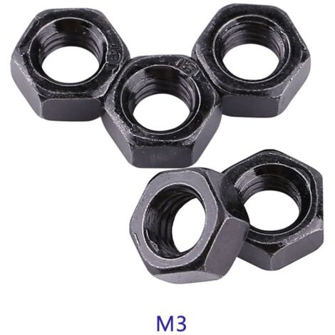 Jeffergarden Écrous hexagonaux métriques en acier au carbone galvanisé fileté (M3) (1/5)