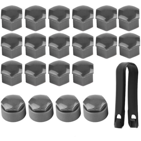 Jeffergarden 20pcs 17mm crou De Roue De Voiture Auto Hub Vis Protection Antivol Capuchon Gris (1/5)