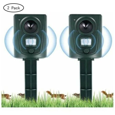 4X Répulsif Chat Jardin à Ultrasons, Répulsif Chats avec Piquet au Sol Prévenir Les Chiens et Les Chats, Les Oiseaux, pour Jardins, Champs, Pépinières, Etanche
