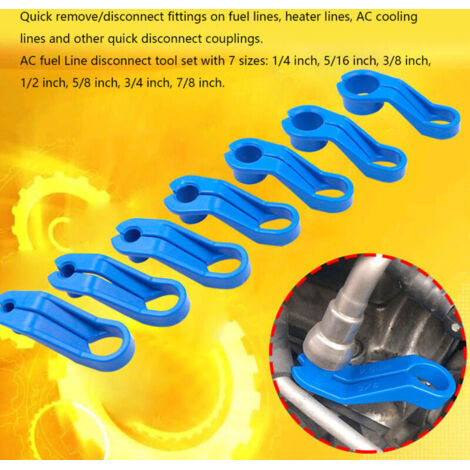 Jeffergarden Ensemble d'outils de déconnexion de conduite de carburant de climatisation automobile 7 pièces, outil de démontage de refroidisseur d'huile de transmission 1/4-7/8 pouces (1/5)