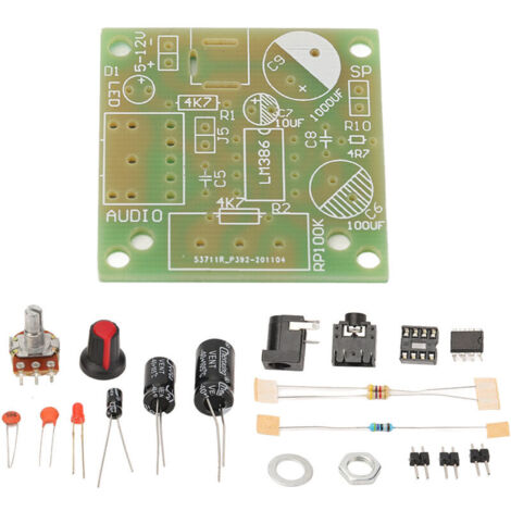 Jeffergarden Kit d'amplificateur Audio LM386, Super Mini carte de Module électronique intelligente à monter soi-même FR4-A PCB 3-12V (1/5)