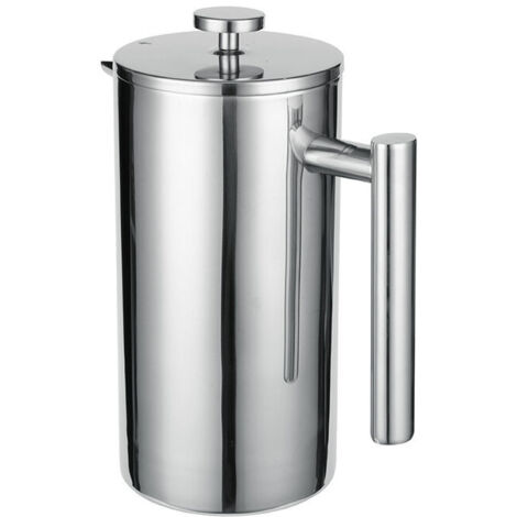 Presse française en acier inoxydable 1 litre (5 tasses) Cafetière thermos double paroi isolée Presse à café avec filtres de remplacement et instructions Presse a cafe Cafetière à piston (1/4)