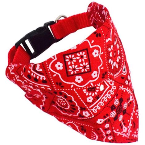 Jeffergarden Collier et Foulard pour Chien ou Chat – Bandana Triangle Imprimé Ajustable, Respirant, Doux pour la Peau (Rouge, Taille M) (1/5)