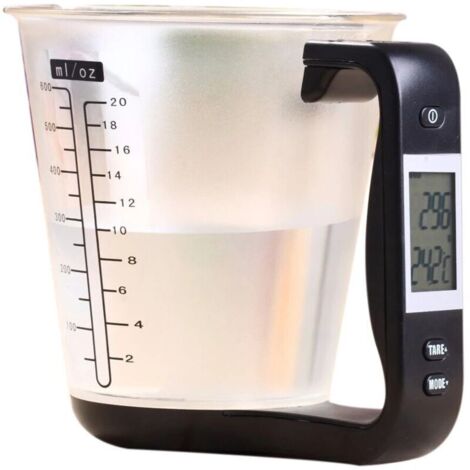 Tasse à mesurer électronique, balances de cuisine, bécher numérique, hôte, mesure de la température, avec écran LCD (1/5)