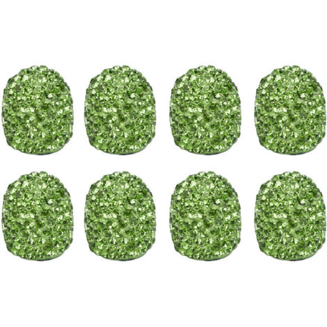 Jeffergarden Bouchon de tige de Valve de pneu de voiture, 8 pièces, strass scintillant fait à la main, attrayant universel pour Modification vert (1/5)