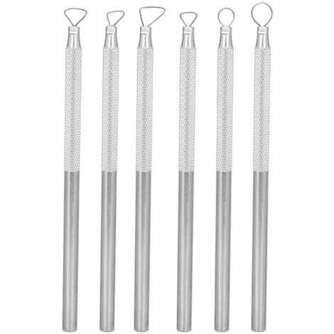 Jeffergarden Ensemble de 6 outils de gravure et de sculpture en alliage d'aluminium pour la poterie et la sculpture sur argile. (1/5)