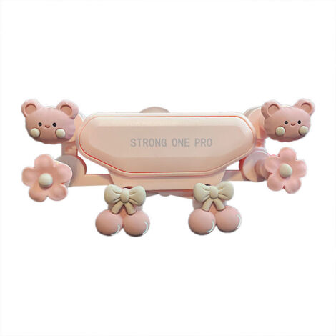Jeffergarden Support de téléphone mignon résistant aux chocs, faible bruit, flexible et confortable, support de téléphone de navigation universel adapté pour IOS de 4 à 7 pouces, ours mignon rose (1/5)