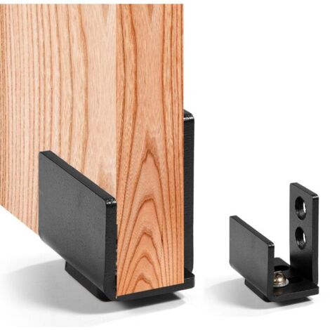 Jeffergarden Guide de Plancher Porte Coulissante Quincaillerie fixée au Mur avec Guide de Porte de Grange coulissante en Acier au Carbone Noir pour Guidage au Sol pour Usage intensif avec vis (1/5)