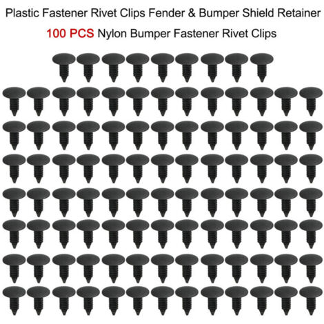 Jeffergarden Attaches en plastique, clips à rivets et supports de pare-chocs, 100 pièces, corps en nylon (1/5)