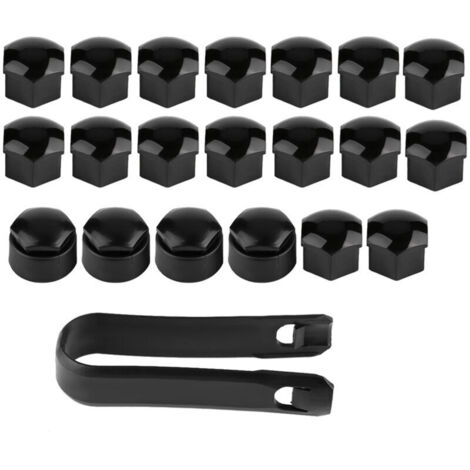 Jeffergarden Lot de 20 capuchons antivol noirs pour écrous de roue de voiture de 17 mm (1/5)