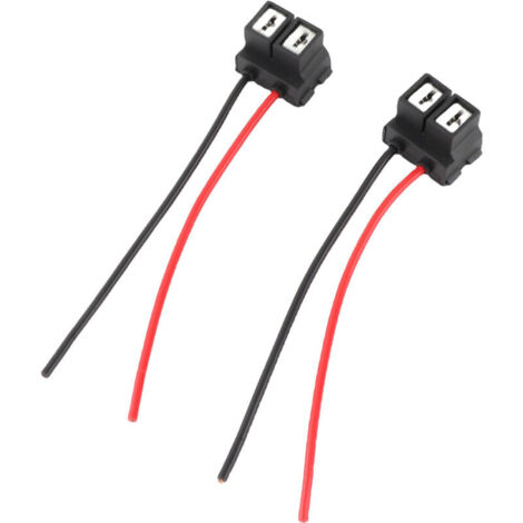 Jeffergarden Faisceau de câbles de connecteur femelle H7-4 H7, 2 pièces, coudé en céramique avec fil pour douille de lampe (1/5)