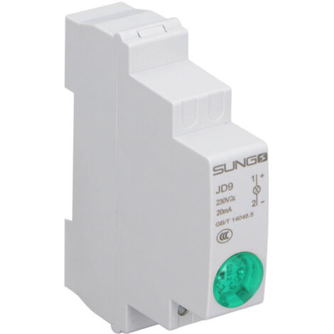 Jeffergarden Lampe signal LED rail DIN indicateur de puissance AC DC 230V pour boîtier distribution (1/5)