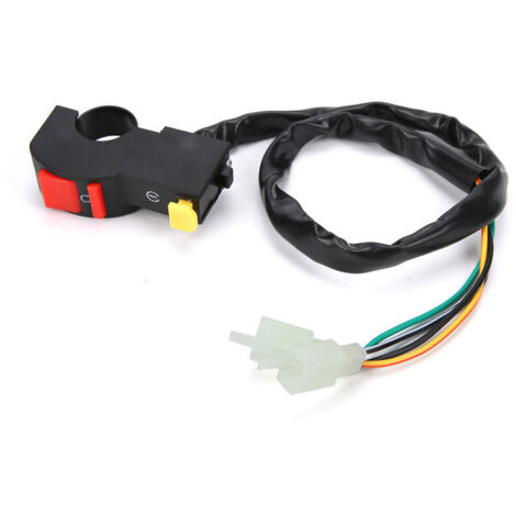 Jeffergarden Bouton d'arrêt d'urgence pour moto, interrupteur marche/arrêt au guidon, compatible avec les quads et motos tout-terrain 50cc/110cc/125cc. (1/5)