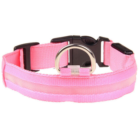 Jeffergarden Collier Lumineux LED Rechargeable pour Chien – Lumière Super Brillante, Taille M, Ajustable, Boutons de Commande (Rose) (1/5)