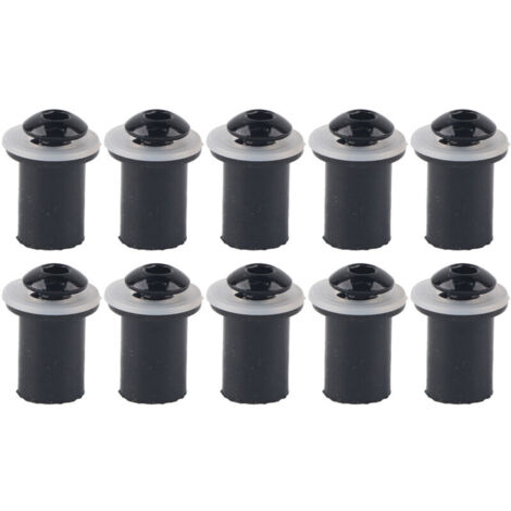 Jeffergarden Vis hexagonales M5 pour pare-brise moto – 10 pièces universelles, pour fixation. Couleur noire. (1/5)