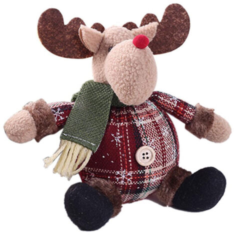 Jeffergarden Adorables décorations de Noël : Père Noël, bonhomme de neige et rennes. Peluches et ornements pour sapin. Dimensions approximatives : 18 x 13 cm. Un paquet de rennes. (1/5)