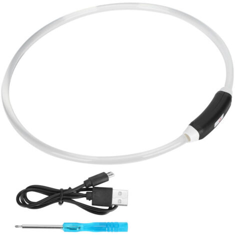 Jeffergarden Collier LED Anti-Morsure USB Rechargeable – Découpe DIY, Ajustable, Lumière Couleur pour Sécurité Nocturne et Câblage (1/5)