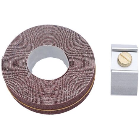 Jeffergarden Support de papier de verre en alliage d'aluminium, support de polissage portatif, équipé d'un rouleau de papier de verre grain 80 6 m x 25 mm (1/5)