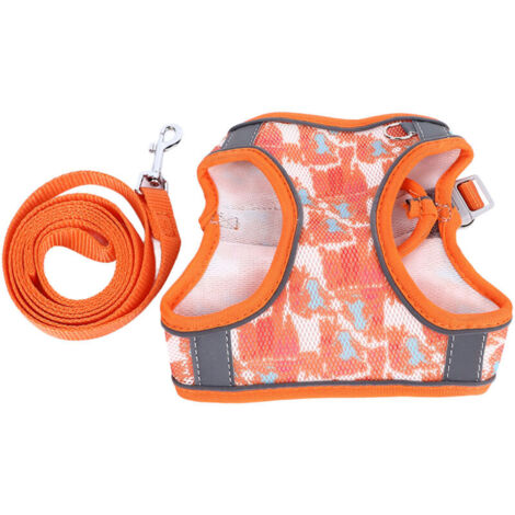 Jeffergarden ‌Harnais laisse pour chat/chien - Orange taille S, réfléchissant, réglable - Promenade en sécurité‌ (1/5)