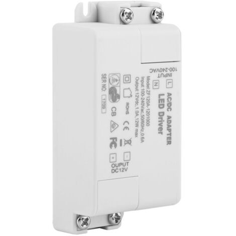 Jeffergarden Transformateur d'alimentation à découpage pour LED SMD 12 V (12 W), convertisseur AC 100-240 V vers DC 12 V (1/5)