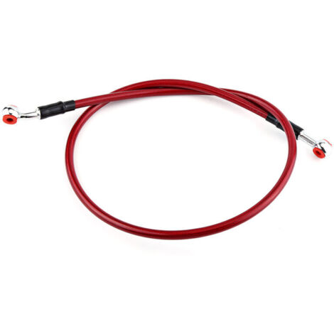Jeffergarden Tuyau d'huile de frein universel pour moto, raccord de tuyau de carburant, tresse en acier inoxydable (90 cm, rouge) (1/4)