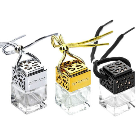 Jeffergarden Lot de 3 flacons de parfum vides à suspendre dans la voiture, diffuseur de parfum rechargeable en verre (1/5)